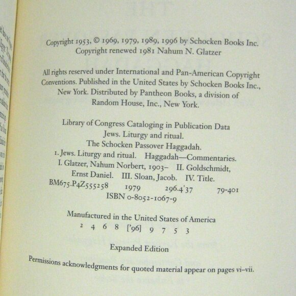 The Schocken Passover Haggadah by Nahum N Glatzer PPB - Picture 4 of 5